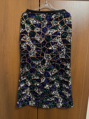 Karavan skirt new, black, full of sequins, size S