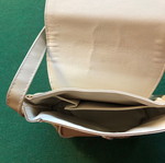 Shoulder bag used, beige with adjustable strap
