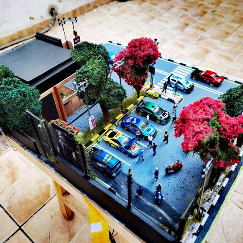 Diorama 1/64 location-themed like new, handmade