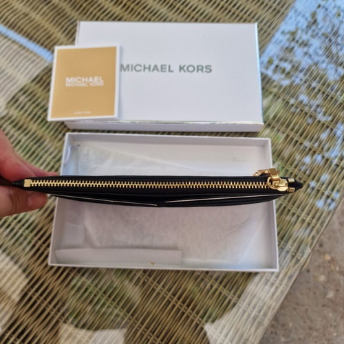 Leather card holder Michael Kors black new