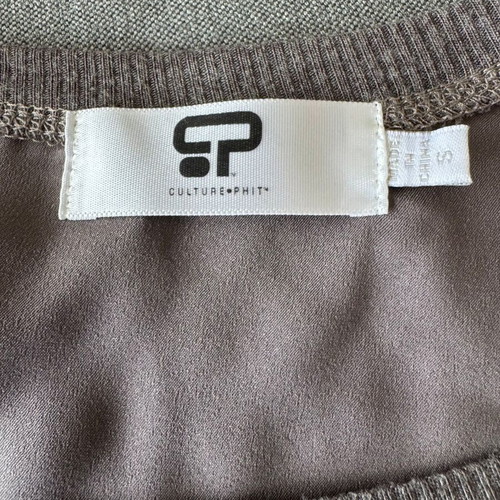 Satin blouse with jersey like new, gray and purple, size S