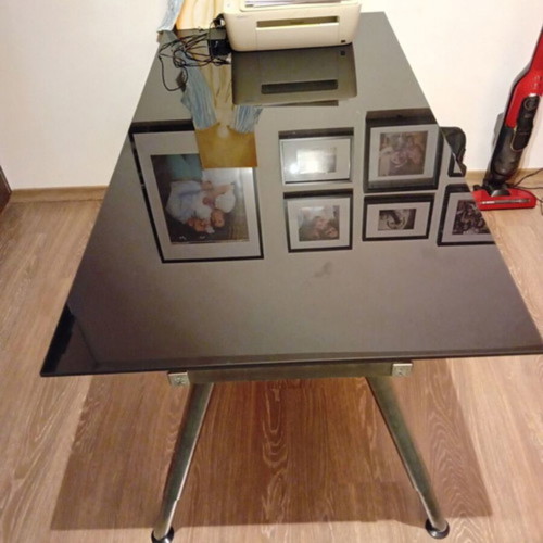 Ikea Galant Desk with Black Tempered Glass Like New 1.60x0.80