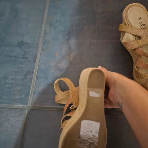 S.Oliver platform sandals like new, gold, size 38