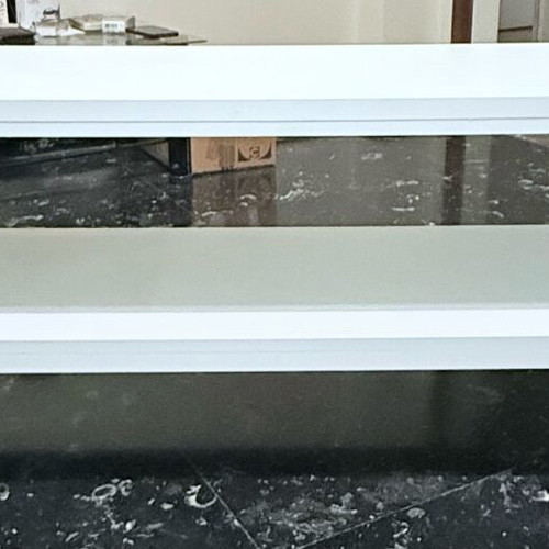 White custom order furniture with large wheels like new