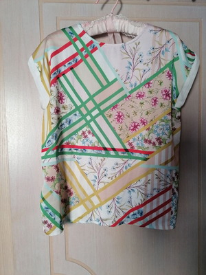 Summer blouse double-sided with cotton and fabric, new