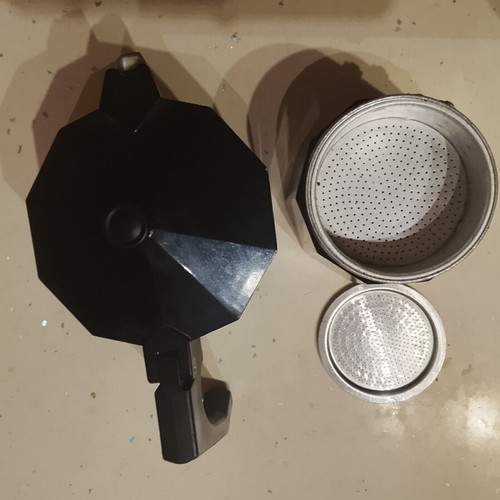 Ernesto Moka Pot coffee maker used, black color