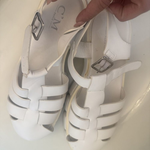 Fisherman flatform sandals white used size 39