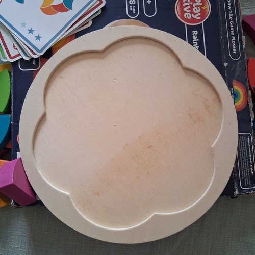 Wooden puzzle for ages 3+ used with cards and box