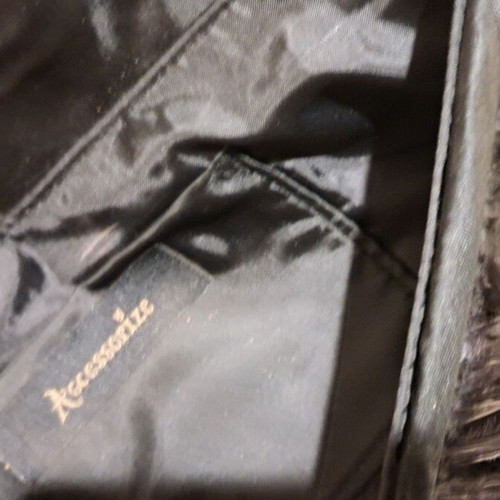 Evening bag with feathers satin closure like new, black