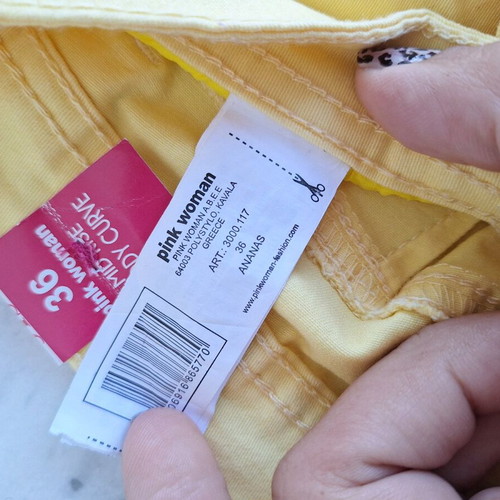 Yellow Pink Woman pants small new for spring and summer