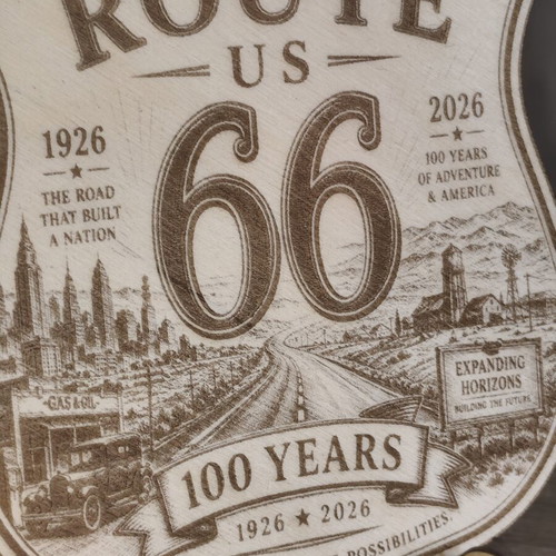 Route 66 100 Years Wooden Anniversary Decoration