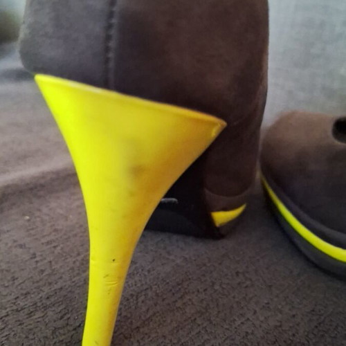 Catwalk high heels size 40 like new, gray and green