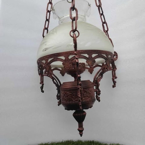 Traditional ceiling lamp like new, bronze finish