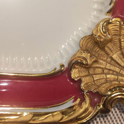 Porcelain plate rare Rococo style like new, Germany 1920-1949