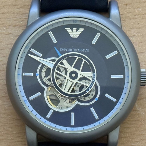 Emporio Armani Open-Heart AR60011 automatic watch new, leather