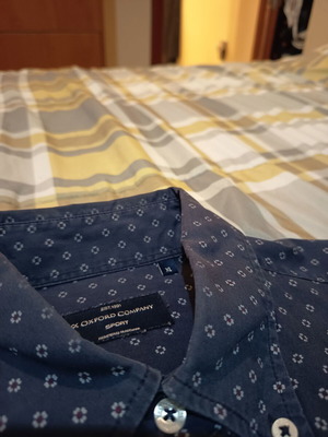 Oxford Company ανδρικό πουκάμισο με button-down γιακά σε σκούρο navy με floral μοτίβο, XL