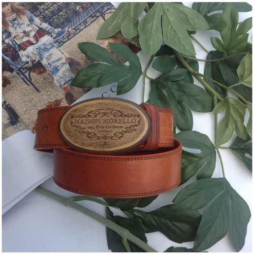 Frankie Morello leather belt like new, burnt orange and brown, size 85