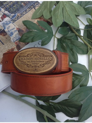 Frankie Morello leather belt like new, burnt orange and brown, size 85
