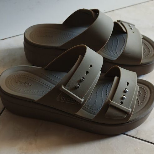 Crocs Lite Ride sandals, khaki, size W8 / 38-39, with box
