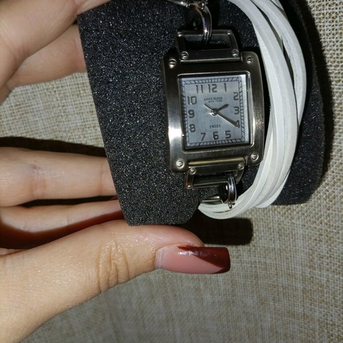 Anne Klein women's watch used with white leather strap