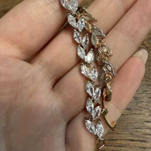 Bracelet with zirconia two-tone steel, new