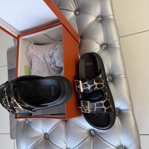 Exe Mule Leather Women's Slippers Size 37 New Black