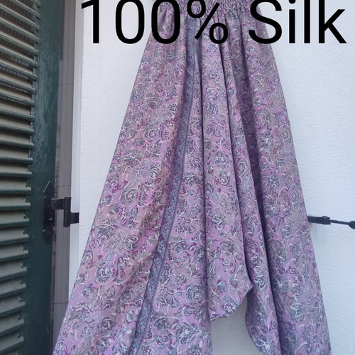 Silk hippie salvari pants purple boho chic festival