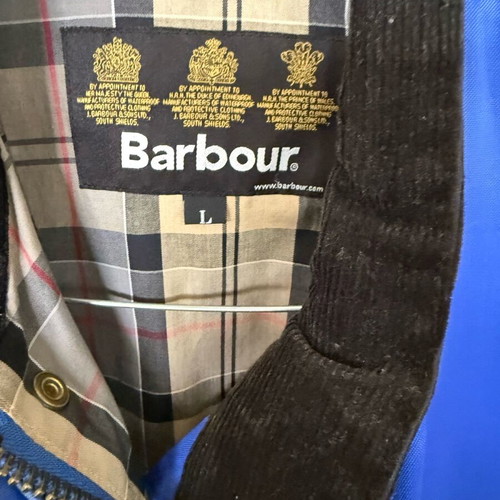 Barbour Nylon International Jacket used, vintage blue, size L