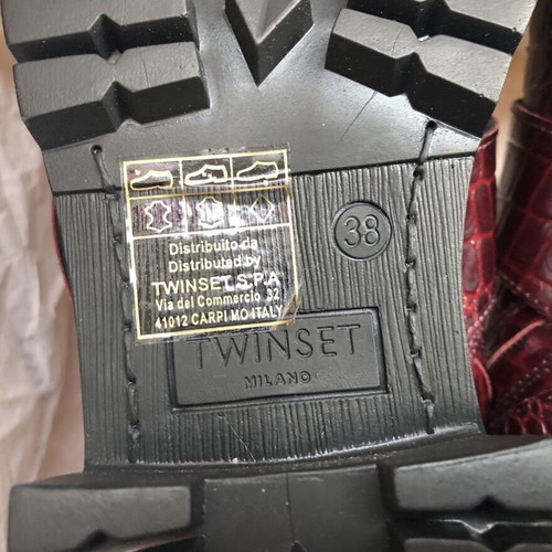 Twinset Milano Leather Combat Boots new, women's size 38