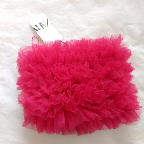 Zara tulle crop top fuchsia new, size XS