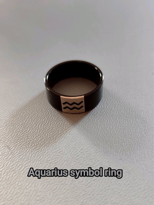 Aquarius ring like new, black, 1.8 cm wide