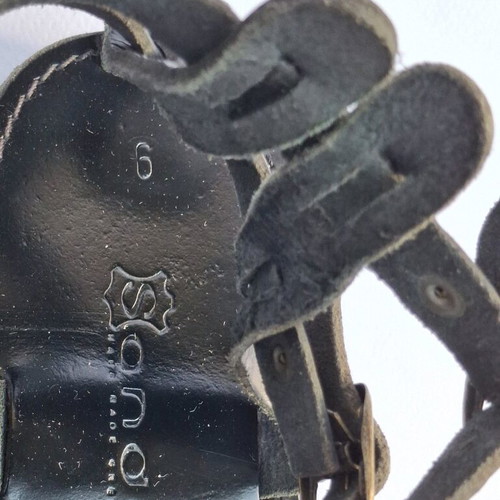 Leather Sandals Sandalo like new, black, handmade