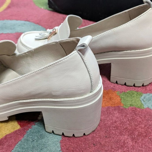 Gianna Kazakou leather loafers used, beige, size 38