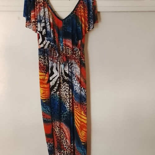 Long dress with animal print, Greek manufacture