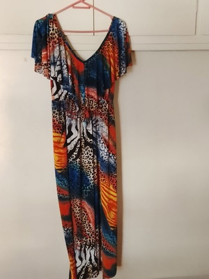 Long dress with animal print, Greek manufacture