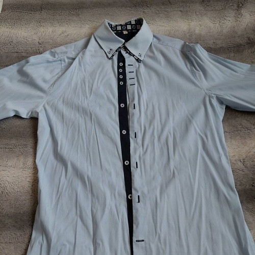 Men's blue dress shirt size S like new with polka dot pattern
