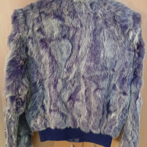 On Line purple faux fur jacket size S like new