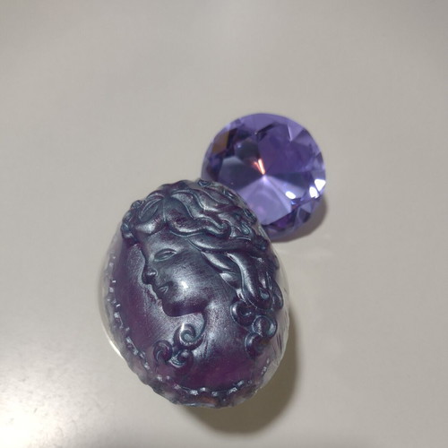Handmade glycerin soap "Medusa Cameo" with embossed design