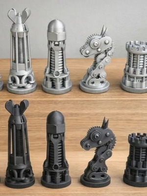 Mechanical Edition Chess Pieces new condition
