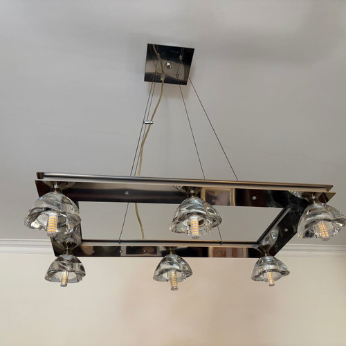 Set of 2 Crystal Pendant Lights for Living Room and Dining Room