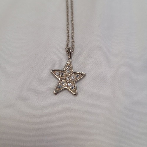 Star design necklace with rhinestones