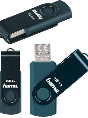 Hama Rotate USB Flash Drive 3.0 128GB Petrol Blue New