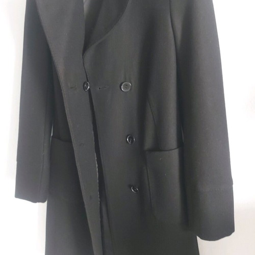 Zara wool coat black like new with double button row
