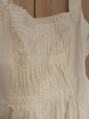 Zara λευκό βαμβακερό φόρεμα XL σαν καινούργιο με σφηκοφωλιά και ζώνη