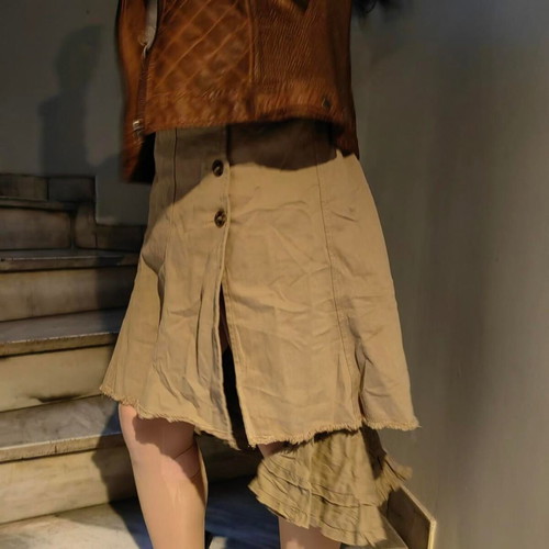 Sisley asymmetrical skirt beige like new