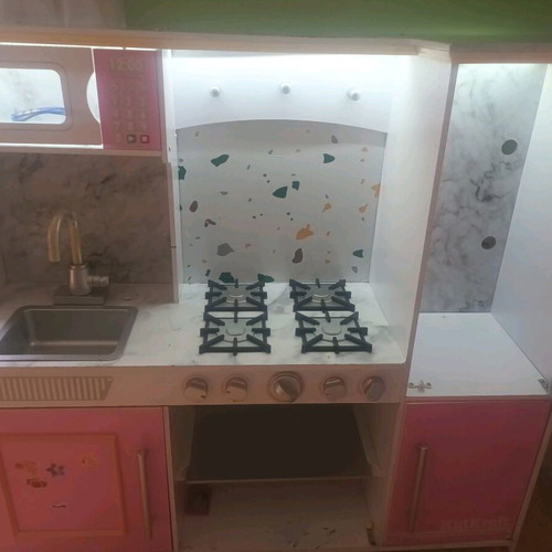 Wooden kids kitchen with led used