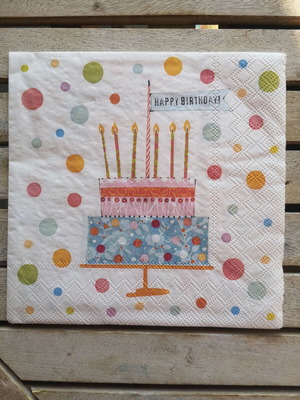 Birthday cake napkin new