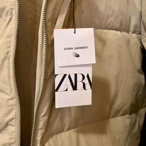 Zara down jacket new, beige, size M
