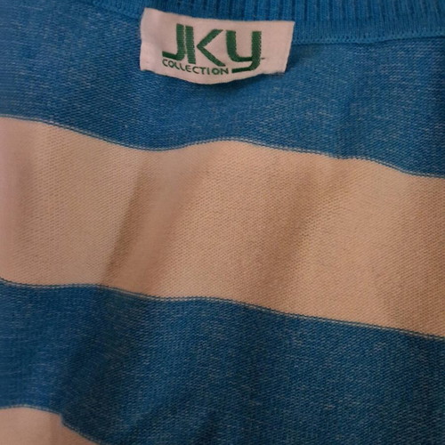 Striped turtleneck used, comfortable fit, size M, white and blue