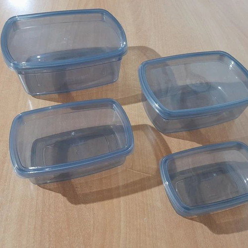Food Storage Containers Set of 4, New, Anthracite Transparent